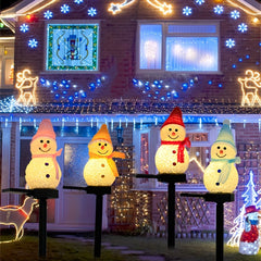 Solar Snowman Decorative Lights Outdoor Waterproof Yard Landscape Lights