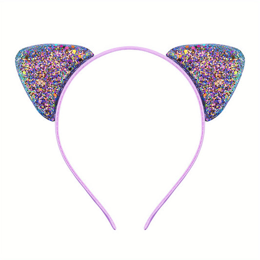 Cartoon Cat Ears Hair Hoop Sequin Headband Party Decoration