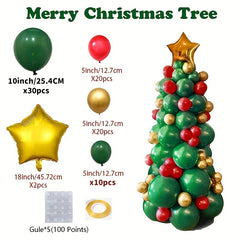82pcs Christmas Latex Balloon Set with Pentagram Accessories