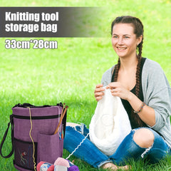 Large Capacity Yarn Storage Bag Portable Knitting Organizer Bag