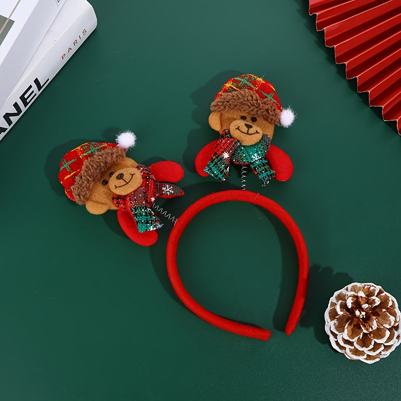 Christmas Party Supplies Bear Head Hair Hoop Holiday Props Headwear