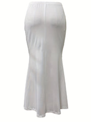 Sexy Ruched Mermaid Skirt Solid Bodycon Maxi Party Skirt