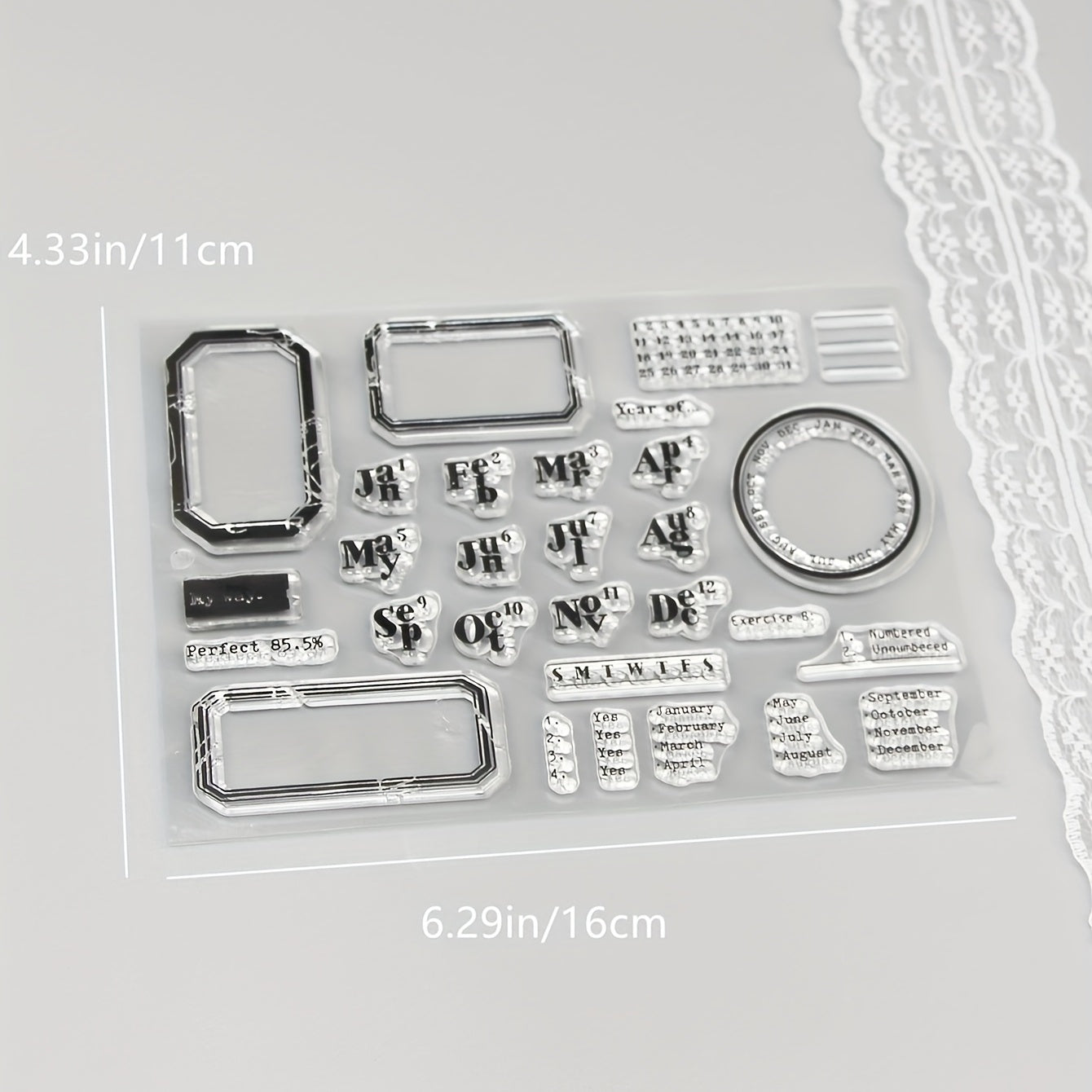 1pc Date Silicone Transparent Stamp Cartoon Stationery Seal