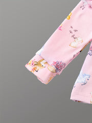 Girl's 2pcs Pajama Set Deer Tree Print Loungewear