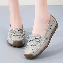Women's Hollow Out Slip On Flat Shoes with Bowknot Details