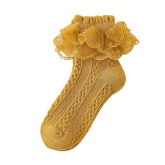 5 Pairs Girls Princess Lace Brim Socks for Dancers & All Ages