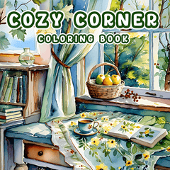 Cozy Corner Adult Coloring Book 1pc 20x20 cm 22 Pages Deluxe Edition