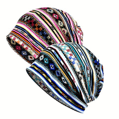 Casual Cycling Sports Cap Printed Striped Skull Cap