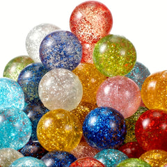 Assorted Glitter Bouncy Balls 40pcs Rubber Party Candy for Birthday Favors