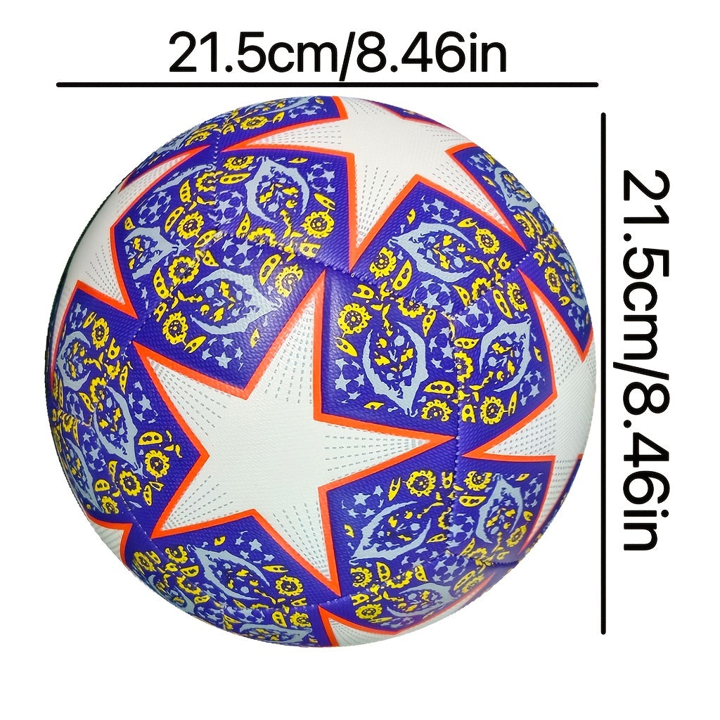 1pc Size 5 PU Machine Stitched Soccer Ball with Pump for Outdoor Training
