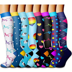 Compression Socks for Women and Men - Colorful Support for Athletics