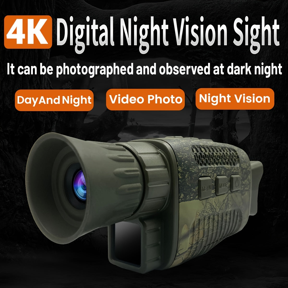 4K HD Outdoor Monocular Infrared Camera 5x Digital Zoom Night Camera