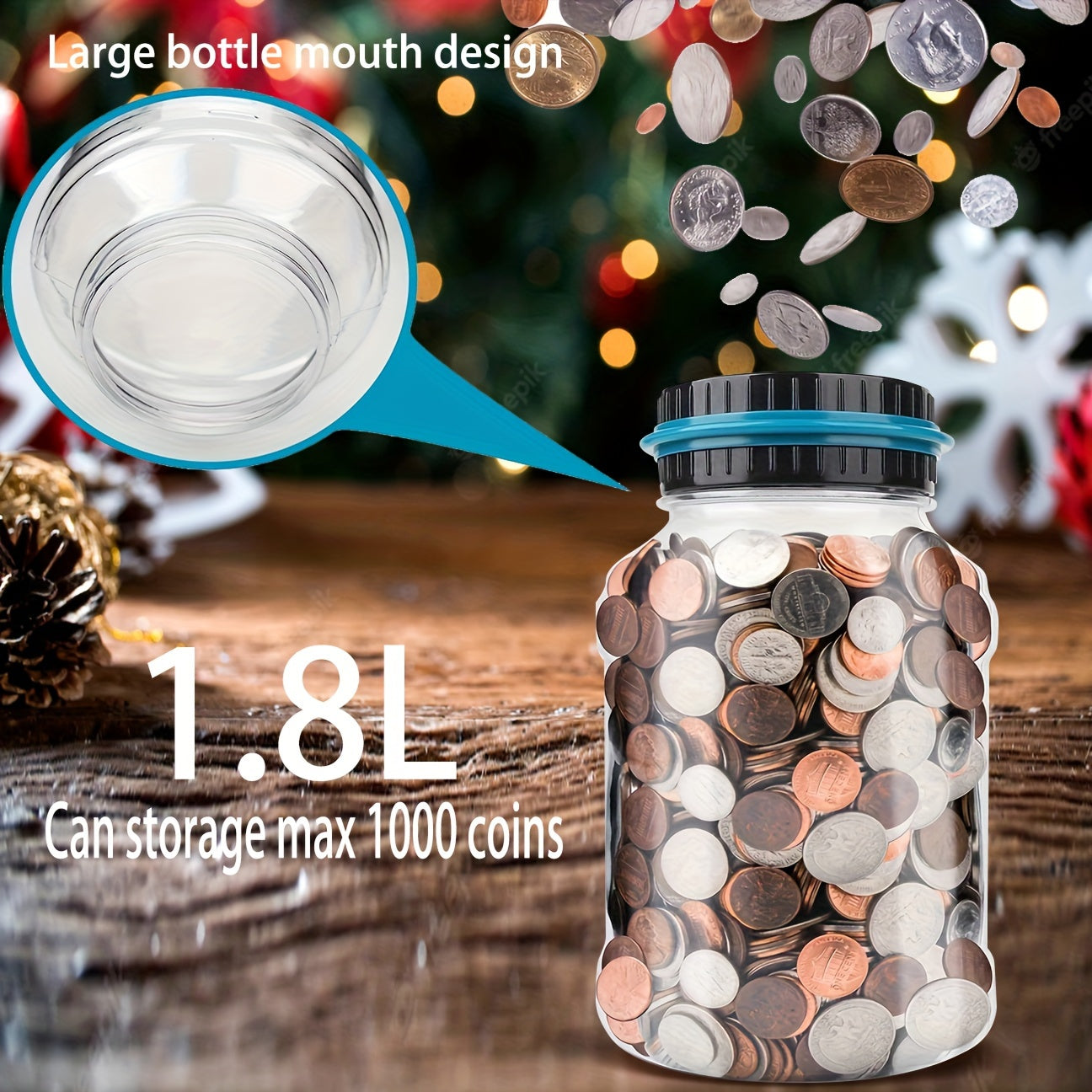 Digital Coin Counting Money Jar 800 Capacity Kids Piggy Bank Fits All US Coins