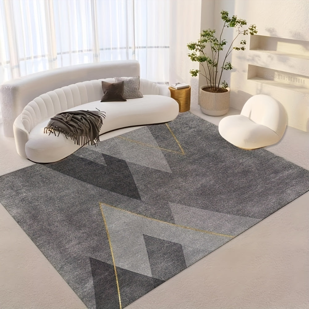 Large Area Rug Modern Crystal Velvet Non-slip Soft Polyester Mat