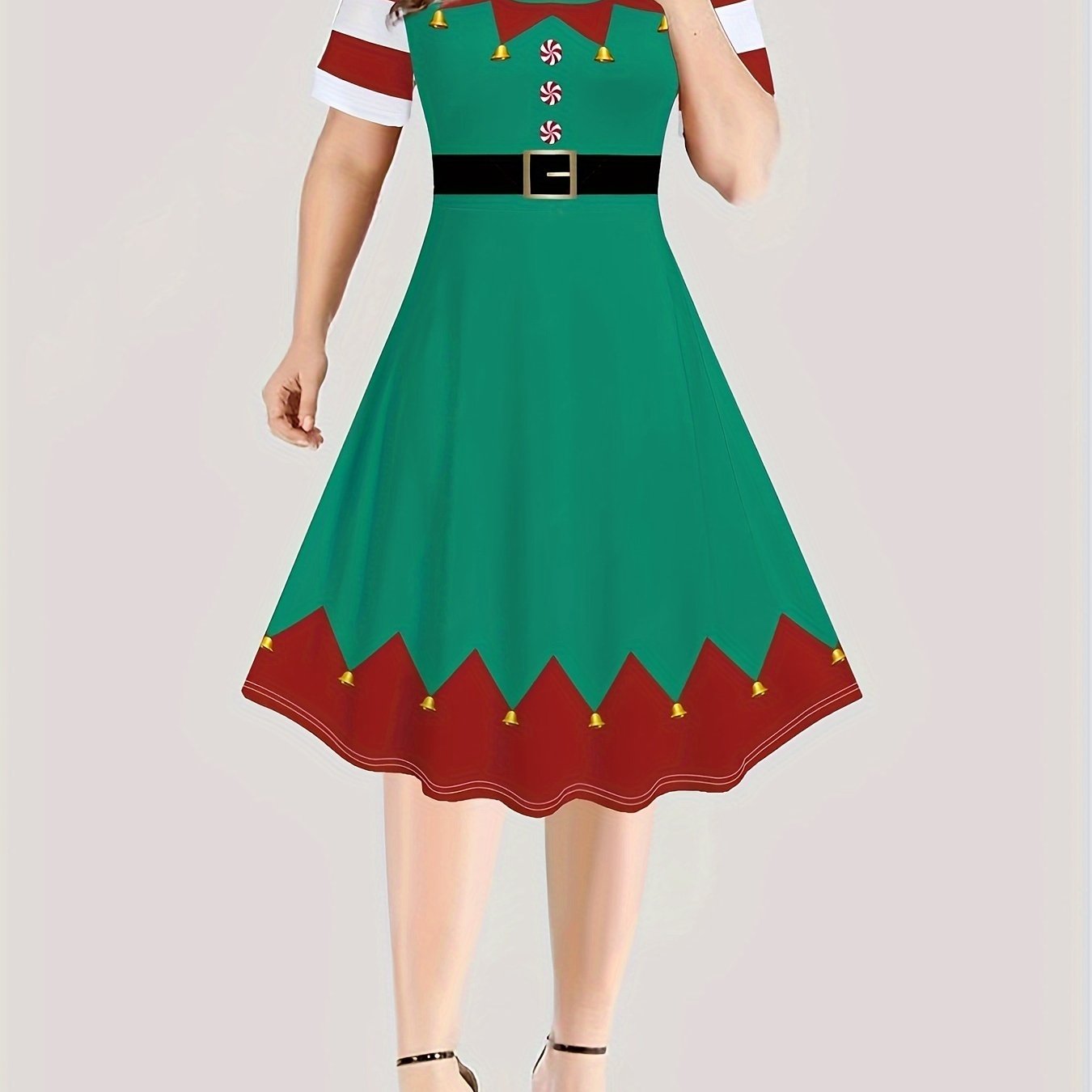 Plus Size Christmas Casual Dress Women's Plus Graphic Print Dress