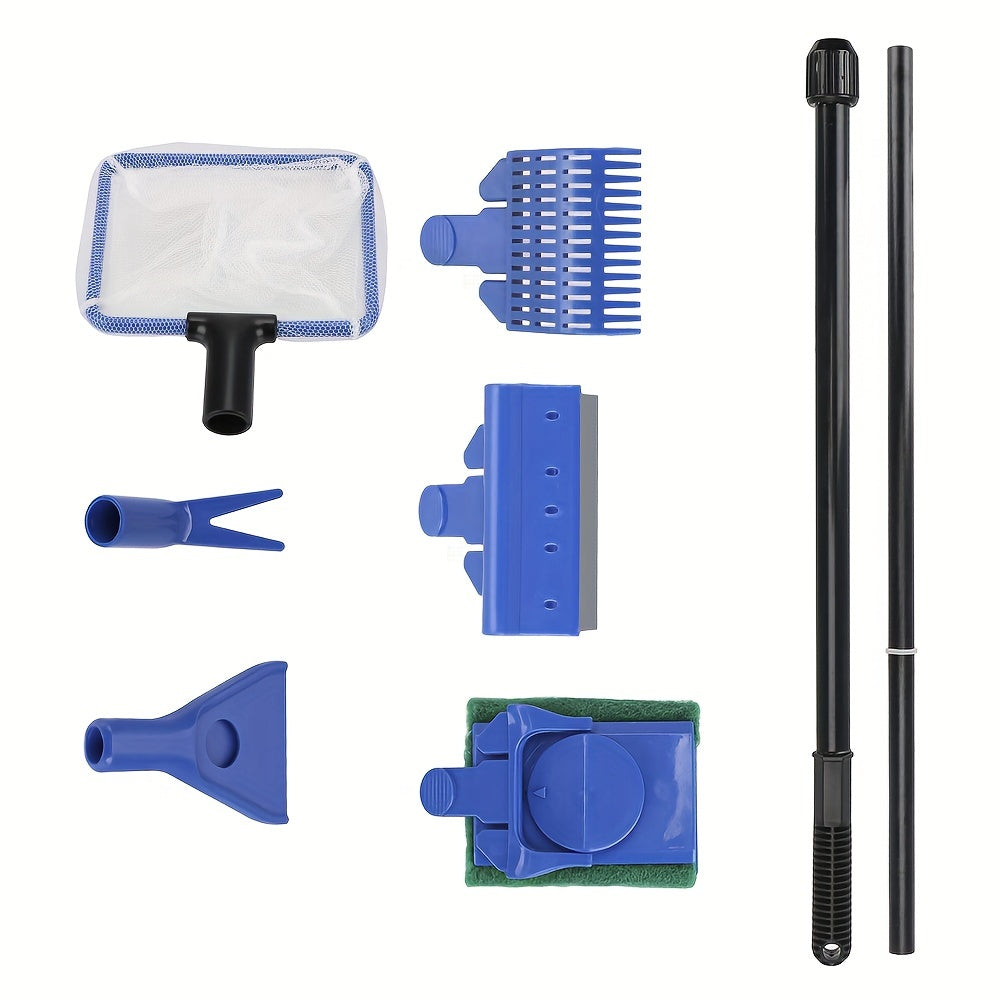 Aquarium Tank Clean Set Accessories Fish Net Rake Scraper Brush