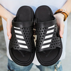 Men's Hollow Out Non Slip Platform Slides Comfortable Cloud Slides