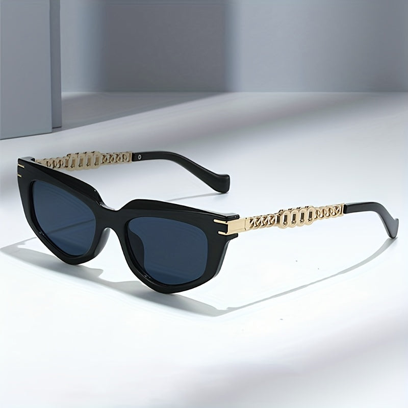 Y2K Cat Eye Sunglasses with Metal Chain Charm UV400