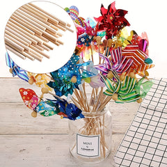 100pcs Wooden Dowel Sticks for Pennants Weddings Parties Toy