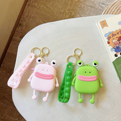 1pc Frog Shape Coin Purse Soft Silicone Bag Funny Strap