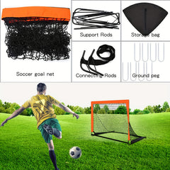 Portable Soccer Goal Training Net Frame Folding Football Game Goal