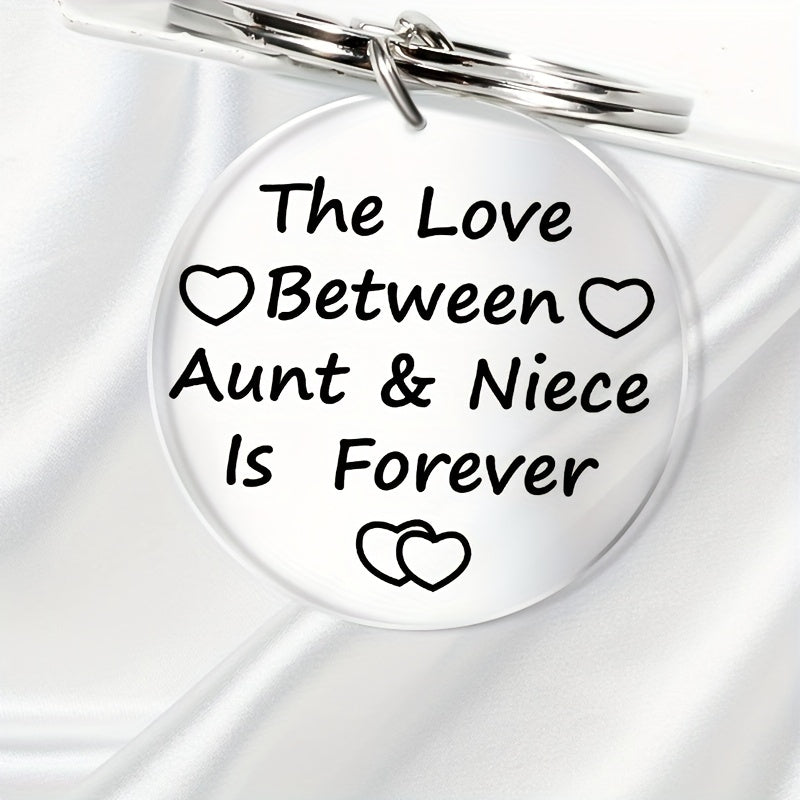 Aunt Niece Love Forever Keychain Metal Key Ring Gift