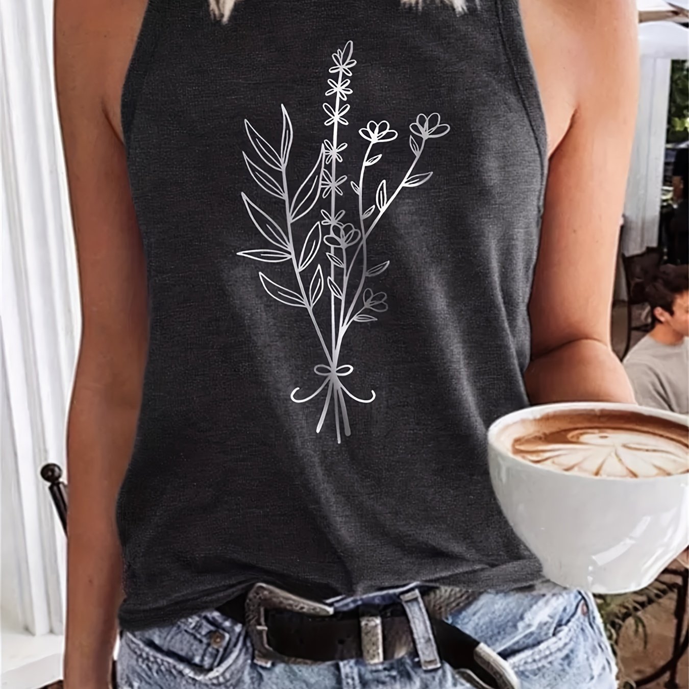 Floral Print Sleeveless Tank Top