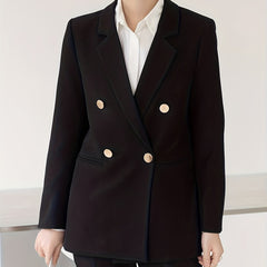 Double Breasted Blazer Lapel Long Sleeve Blazer