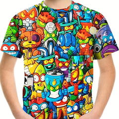 Breathable Boy's 3D Cartoon Print T shirt for Summer