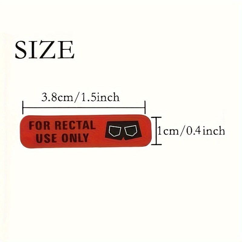 200pcs Rectal Use Stickers 3X2 Waterproof Red Background