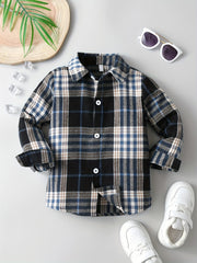 Boys Formal Outfit Striped Shirt & Suspender Pants Set