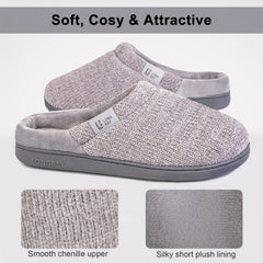 Women's Plush Lined Slippers Comfortable Closed Toe Slip On Shoes