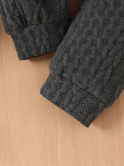 Boys 2 Piece Outfits Block Zip Pullover & Warm Jogger Pants