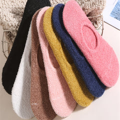 7 Pairs Non Slip Pastel Plush Socks Women's Stockings
