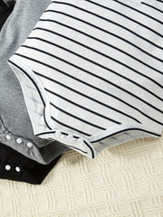 3pcs Baby Short Sleeve Triangle Bodysuits