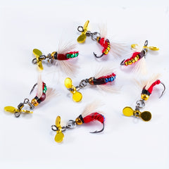 6pcs 10pcs Fly Fishing Bait Hook Salmon Trout Dry Flies Rotating Sequin