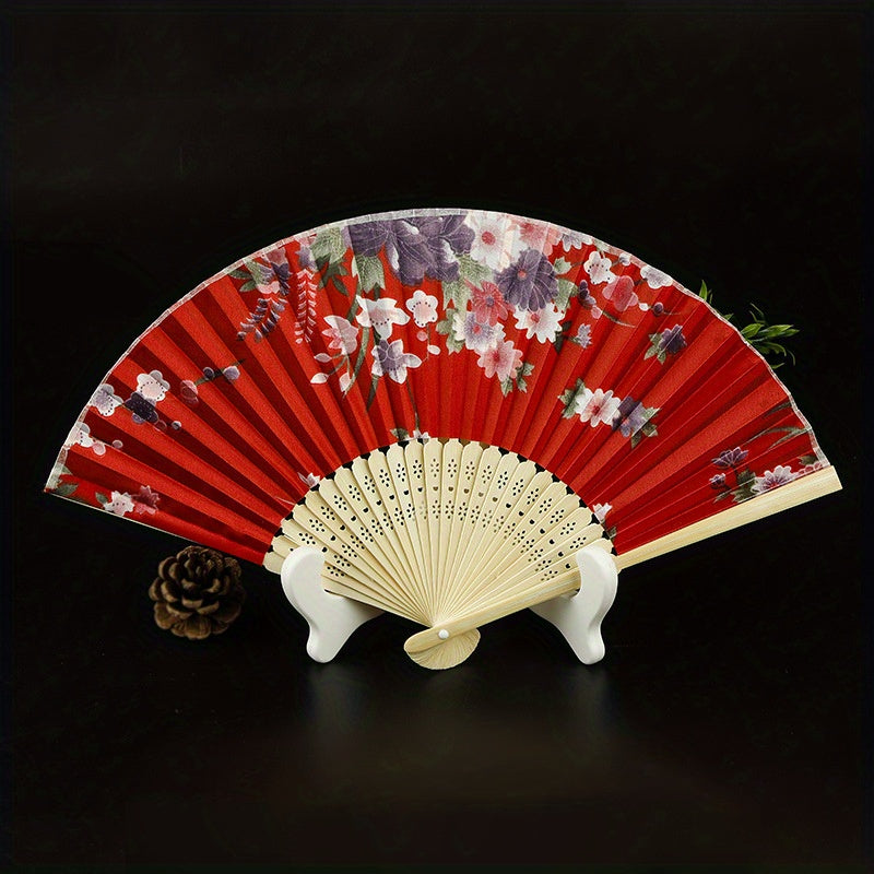 Chinese Style Folding Fan Bamboo Hollowed Paper Fan