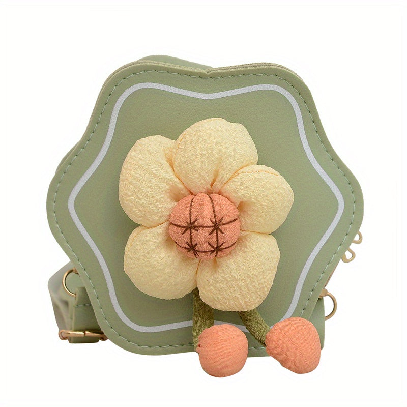 Girls Little Flower Crossbody Bag Mini Diagonal Shoulder Bag Coin Purse