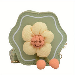 Girls Little Flower Crossbody Bag Mini Diagonal Shoulder Bag Coin Purse