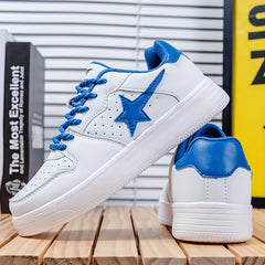 Men's Star Print Rope Lace-up Skate Shoes Casual Outdoor Sneakers