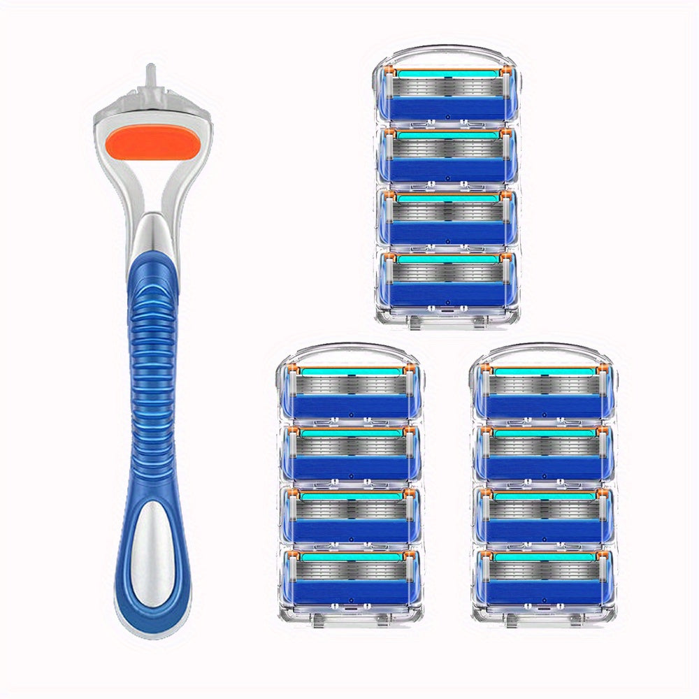 Men's Anti-Slip Disposable Razor Handle with Replacement Holder