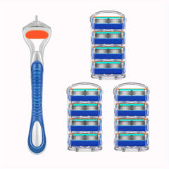 Men's Anti-Slip Disposable Razor Handle with Replacement Holder