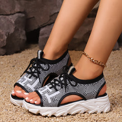 Women's Open Toe Platform Sandals Woven Sports Sandals