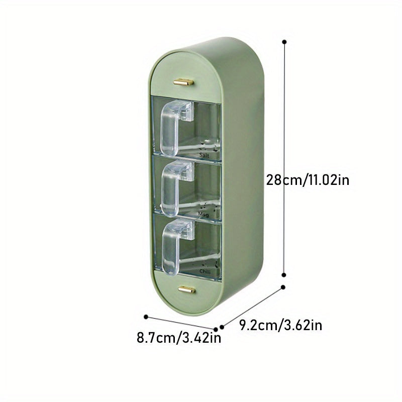Spice Jars Wall Mounted Seasoning Containers with Spoon
