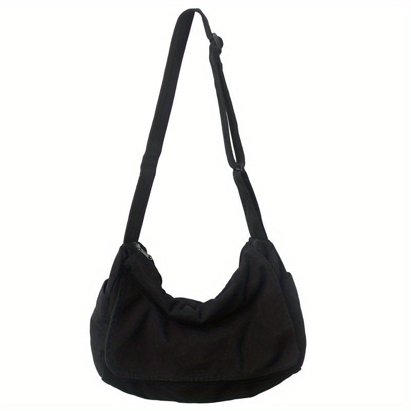 Men's Canvas Messenger Bag Large Capacity Crossbody Bag