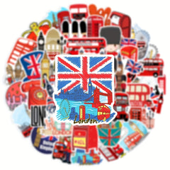 50pcs London Vinyl Stickers Waterproof Decals for Laptops Skateboards