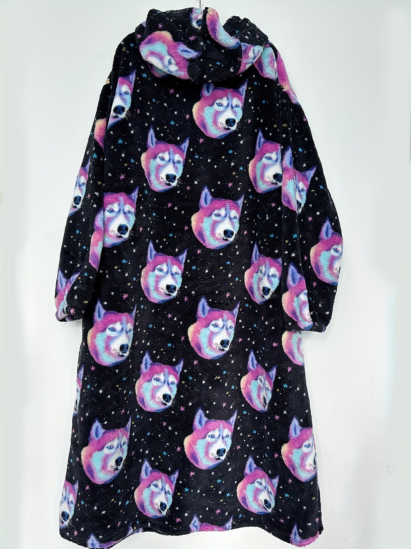 Polar Bear Flannel Nightgown Fleece Hooded Blanket
