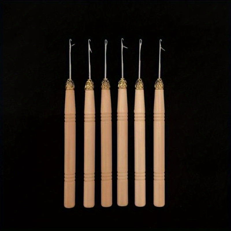 12pcs Hair Extension Crochet Headband Wig Tool Set Wooden Handle Crochet Hook