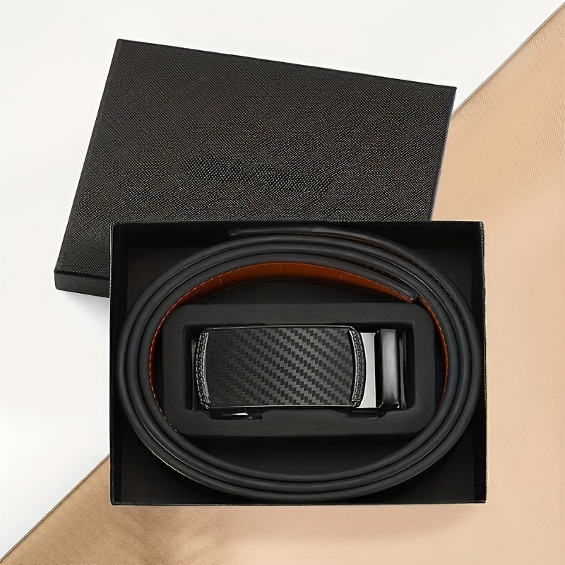 Men's Leather Ratchet Belt Business Waist Strap High Belt
