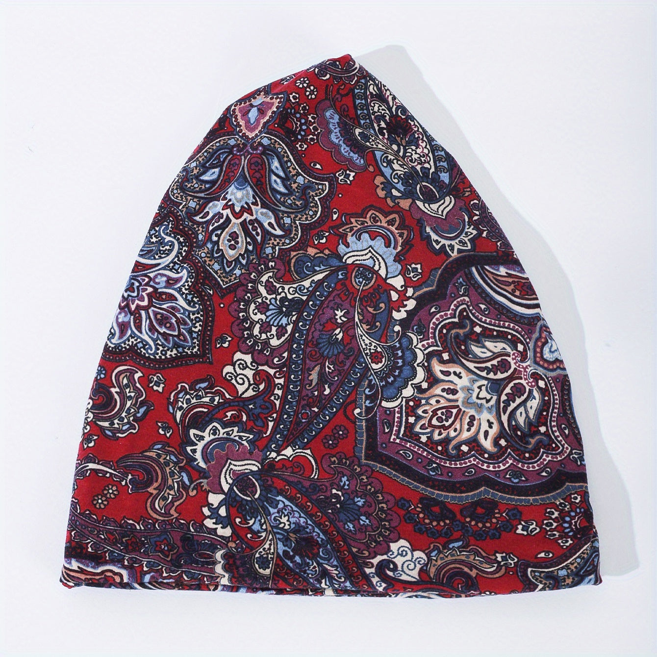 Boho Paisley Print Beanie Vintage Turban Cap Elastic Skull Cap